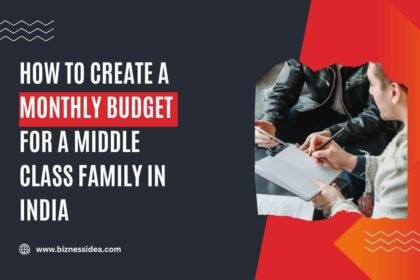 This is a visual showing the monthly budget for a middle-class family