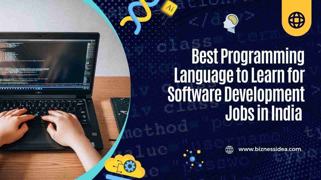 A visual showing Best Programming Language to Learn for Software Development Jobs in India